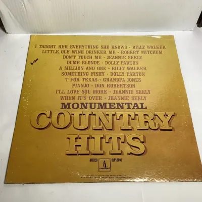 Vintage 1968 Monumental Country Hits Monument Records SLP 18095 Stereo LP – Dolly Parton Jeannie Seely