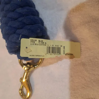 Hamilton Products Blue Cotton Braided Horse Lead Rope with Brass-Tone Snap