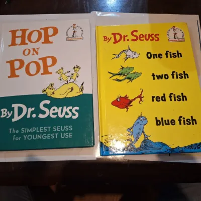 Dr. Seuss Beginner Books Hop on Pop & One Fish Two Fish Red Fish Blue Fish Hardcover Children’s Books