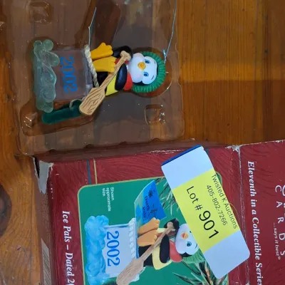 Hallmark Keepsake Ice Pals 2002 Dated Penguin Canoe Christmas Ornament – Original Box
