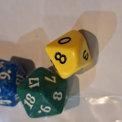 Set of 4 Assorted Polyhedral Gaming Dice – D20 & Numbered Multi-Sided RPG Dice