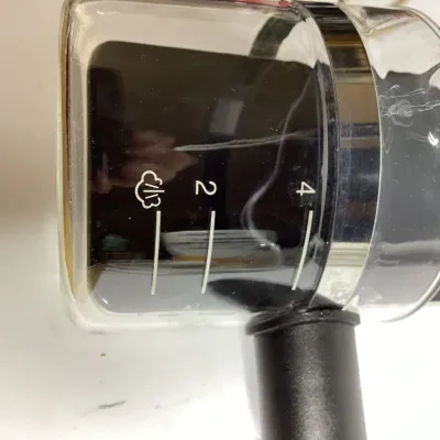Vintage Clear Glass Stovetop Coffee Pot / Carafe Replacement with Black Handle & Chrome Band
