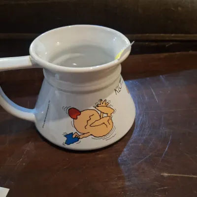 Russ Berrie “Klutz-Proof Mug” Comic Character Ceramic Coffee Mug – Novelty Wide Base Design