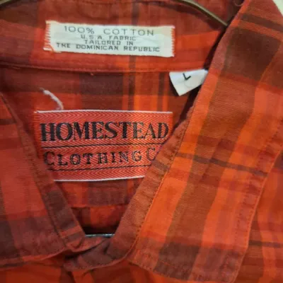 Lot of 6 Men's Long Sleeve Button-Up Shirts Wrangler Stetson Carhartt Homestead Striped Plaid