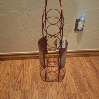 Slow Creek Vineyards Pinot Noir Wine Bottle Shaped Metal Floor Wine Rack Holder
