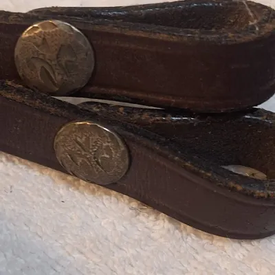 Vintage Western Brown Leather Split Reins Pair with Concho Ends – Horse Tack