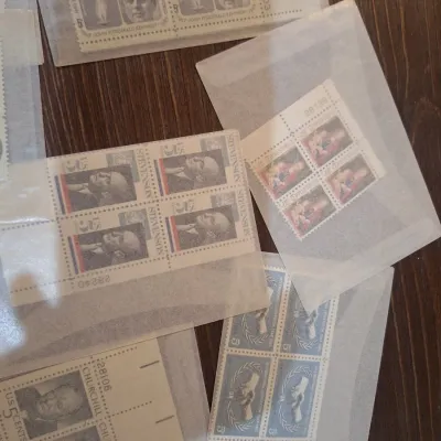 Vintage Mint U.S. Postage Stamp Plate Block Collection – JFK, Churchill, Emily Dickinson, John Sloan, UN, Space & Commemoratives