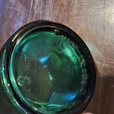 Vintage 1998 Welcome Oklahoma Green Glass Souvenir Mug – Covered Wagon Design