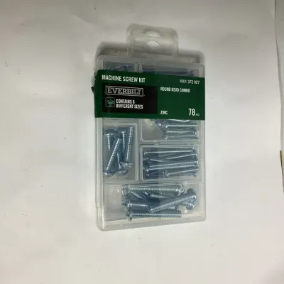 Everbilt 78-Piece Zinc-Plated Round Head Combo Machine Screw Assortment Kit – 6 Sizes