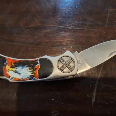 Bald Eagle Folding Pocket Knife Stainless Steel Blade Decorative Handle