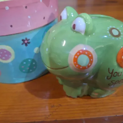 Green Ceramic Frog “You Are Special” Piggy Bank with Decorative Gift Box