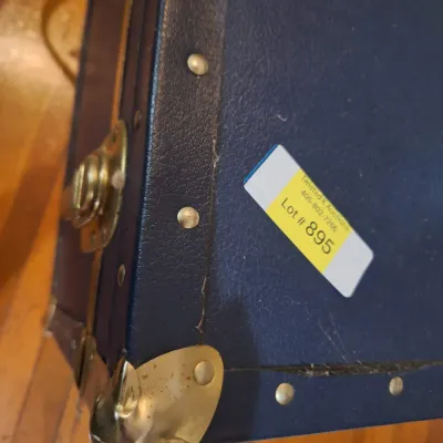 Vintage Seward Blue Footlocker Storage Trunk with Brass-Tone Hardware & OSB Wood Interior