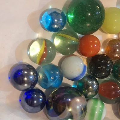 Vintage Mixed Glass Marble Lot Large Shooters Swirls Cat’s Eyes Solid Colors