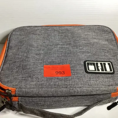 Gray & Orange Electronics Cable Organizer Travel Case with Assorted USB, HDMI & Charging Cables