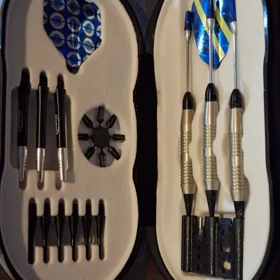 Halex Steel Tip Dart Set with 3 Darts Extra Shafts Tips Flights & Storage Case