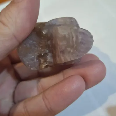 Carved Purple Amethyst Quartz Crystal Skull Figurine Mineral Stone