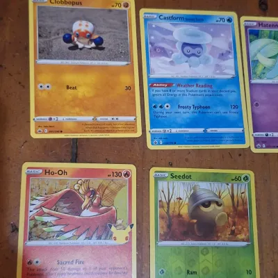 Pokémon Trading Card Lot – Ho-Oh, Lugia, Lucario, Professor’s Research Holo & Assorted Cards