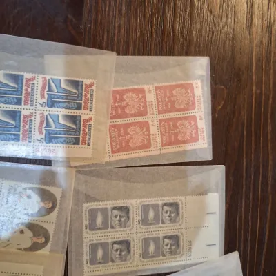 Vintage Mint U.S. Postage Stamp Plate Block Collection – JFK, Churchill, Emily Dickinson, John Sloan, UN, Space & Commemoratives