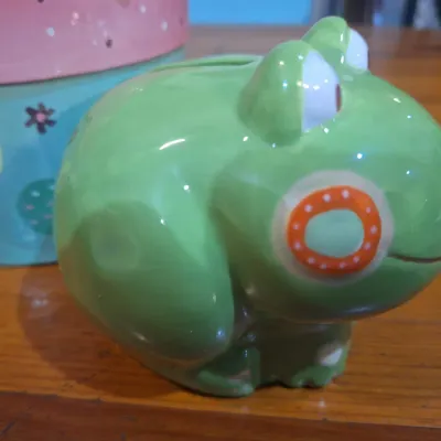 Green Ceramic Frog “You Are Special” Piggy Bank with Decorative Gift Box