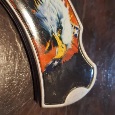 Bald Eagle Folding Pocket Knife Stainless Steel Blade Decorative Handle