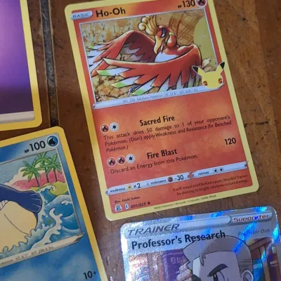 Pokémon Trading Card Lot – Ho-Oh, Lugia, Lucario, Professor’s Research Holo & Assorted Cards