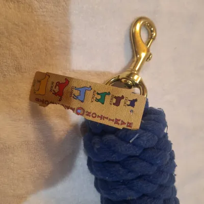 Hamilton Products Blue Cotton Braided Horse Lead Rope with Brass-Tone Snap