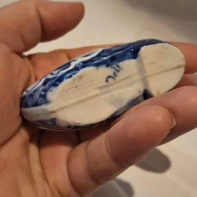 Vintage Blue & White Porcelain Dutch Shoe Clog Miniature Planter Sailboat Windmill Delft Style