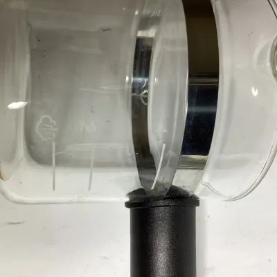 Vintage Clear Glass Stovetop Coffee Pot / Carafe Replacement with Black Handle & Chrome Band