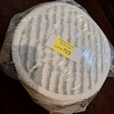 Reusable Microfiber Steam Mop Replacement Pads – Round White & Gray Cleaning Pads