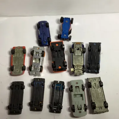 Vintage Hot Wheels & Matchbox Die-Cast Toy Car Lot – 12 Vehicles, Race Cars, Police Car, Hot Rod & Trucks