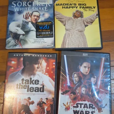 4 Movie Lot – Star Wars The Last Jedi, Sorcerer and the White Snake, Take the Lead & Tyler Perry Madea’s Big Happy Family