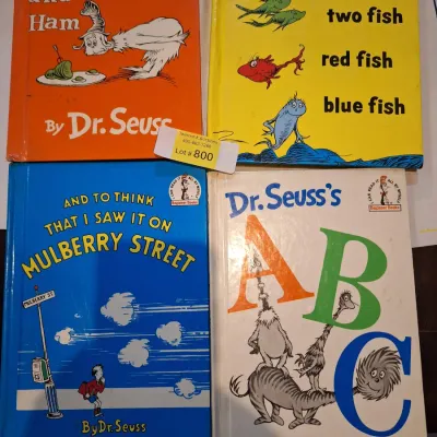 Dr. Seuss Hardcover Children’s Book Lot – Green Eggs and Ham, One Fish Two Fish, Mulberry Street & ABC