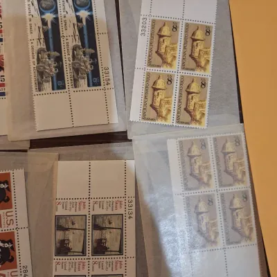 Vintage U.S. Postage Stamp Collection – Mint Plate Blocks & Commemoratives – Space, Churchill, John Sloan, Puerto Rico & More
