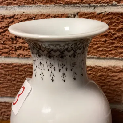 Vintage Chinese Porcelain Vase with Pine Tree and Calligraphy