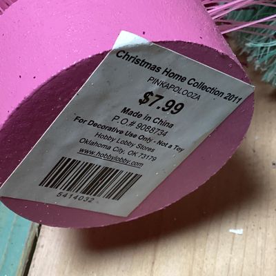 Set of 5 Colorful Bottle Brush Christmas Trees