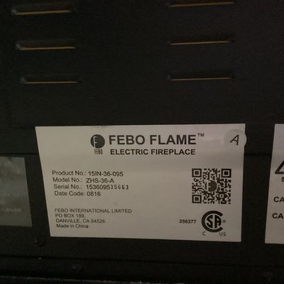 Febo Flame 36" Curved Glass Electric Fireplace