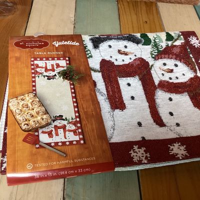 St. Nicholas Square Yuletide Snowman Table Runner & Placemats Set