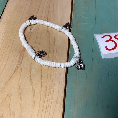 Elephant Charm & Beaded Gold-Tone Bangle
