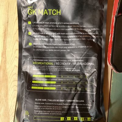 Nike GK Match Soccer Goalkeeper Gloves with Original Packaging