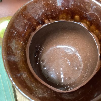 Vintage Mexican Hand-Painted Clay Mugs - Set of 3