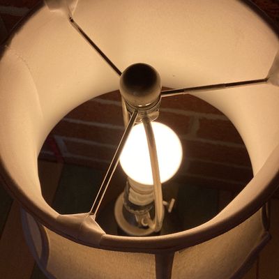 Modern Brushed Metal Table Lamp with Shade
