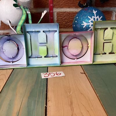 Pier 1 Christmas Tabletop Decor - Santa, Snowman, Reindeer & Ho Ho Ho Sign