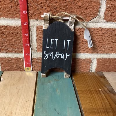 Kirklands Home "Let It Snow" Wooden Sled Ornament