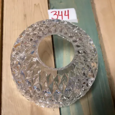 Vintage Cut Glass Lamp Shade with Diamond Pattern- FAIRLY LAMP TOP.