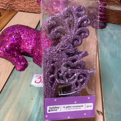 Glittery Christmas Decor Set - Reindeer, Star Tree Topper & Ornaments