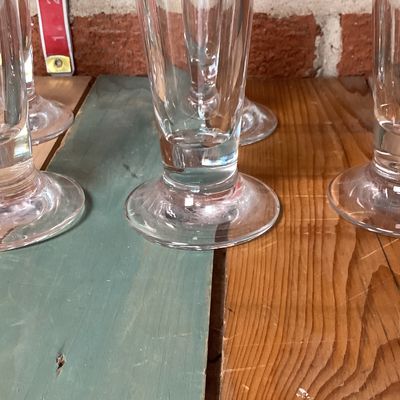 Vintage Footed Pilsner Beer Glasses - Set of 8