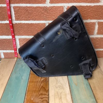 Black Faux Leather Motorcycle Swingarm Saddlebag