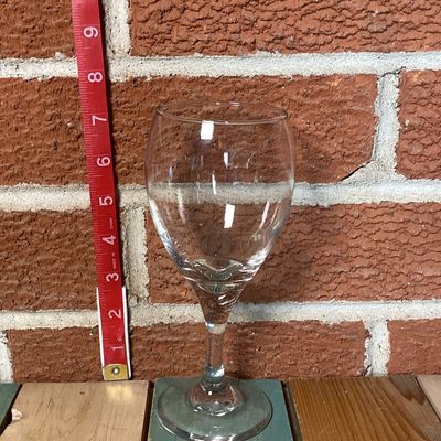 Set of 6 Clear Glass Wine Goblets
