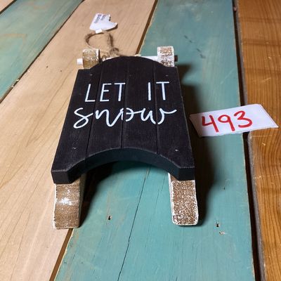 Kirklands Home "Let It Snow" Wooden Sled Ornament