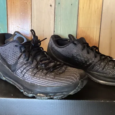 Nike KD 8 Basketball Shoes - Black/Dark Grey (Size 11.5)